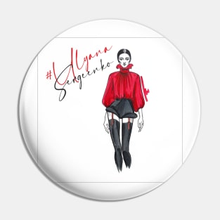 fashion illustration red and black Pin
