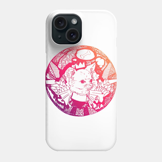 Sunset Sky Circle of the Chihuahua Phone Case by kenallouis