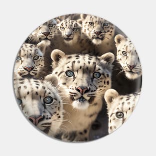 Snow Leopard Wild Wild Nature Funny Happy Humor Photo Selfie Pin