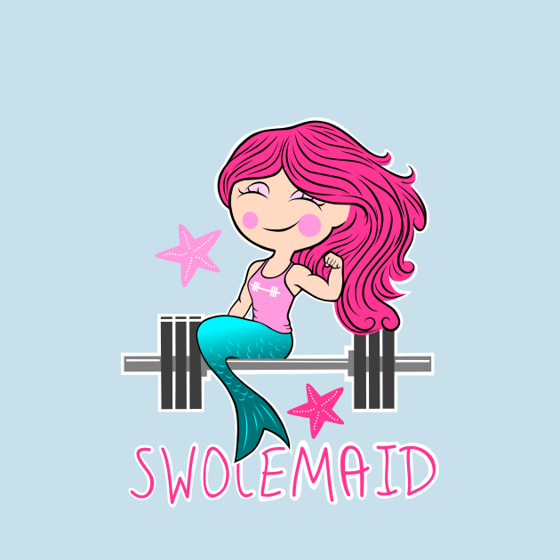 Fitness Mermaid, gym girl, fitness girl by TimAddisonArt