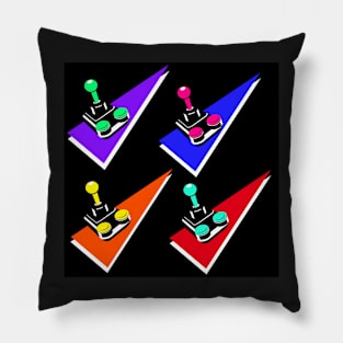 Retro Joystick Colorful 90s Fun Graphic Pillow