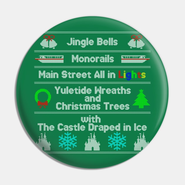 Magic Kingdom Ugly Christmas Sweater Pin by Tomorrowland Arcade