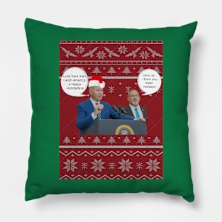 Happy Holidays Ugly Christmas Sweater Pillow