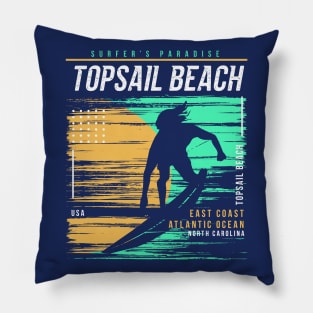 Retro Surfing Topsail Beach, North Carolina // Vintage Surfer Beach // Surfer's Paradise Pillow