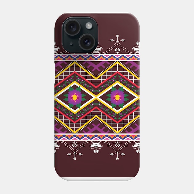 geometric flower pattern Phone Case by Prost City