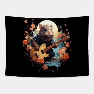 Nutria Playing Guitar Tapestry