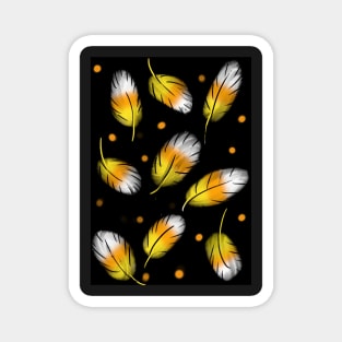 Candy Corn colored Leaves on black Magnet