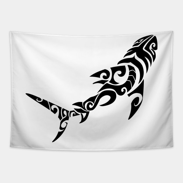 Tribal great shark Tapestry by doddy77