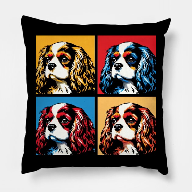 Cavalier King Charles Spaniel Pop Art - Dog Lover Gifts Pillow by PawPopArt