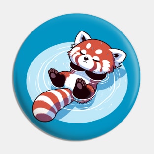 Chill Red Panda - Summer Float Relaxation Art Pin