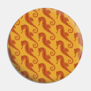 Warm Yellow and Brown Seahorse Pattern Pin