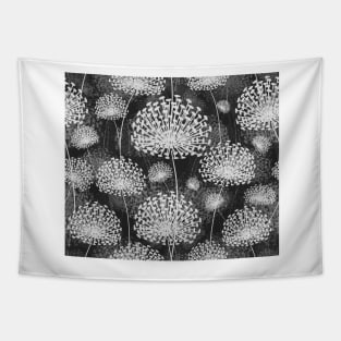 Dandelions (Black and White) Tapestry