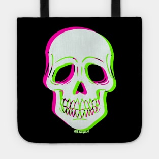 3D Glitch Skull (Pink and Green Version) Tote