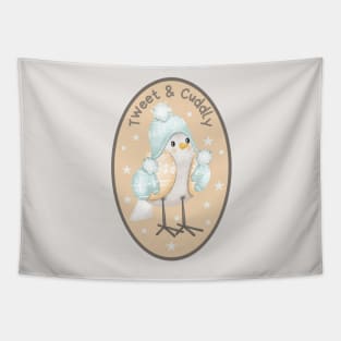 Cute Baby Bird, Tweet & Cuddly Pun Tapestry