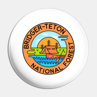 Bridger Teton National Forest Wyoming Camping Canoe Pin