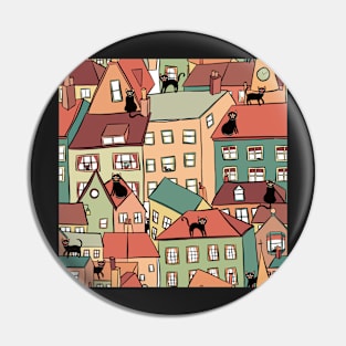 Cats on rooftops Pin