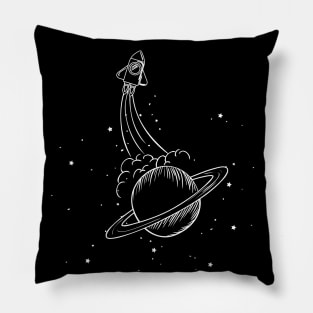 Over the moon, space men,space merch, space mask, sci fi Pillow