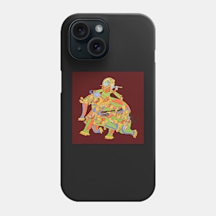 Krishna and female forming an elephant , Krishna Narikunjar, colorful handmade Phone Case