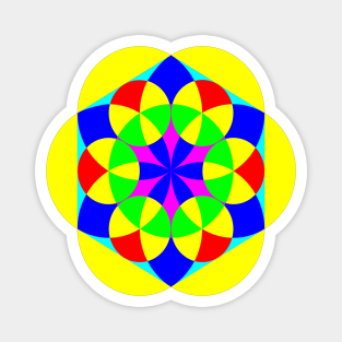 Green, red, blue and yellow pattern. Magnet