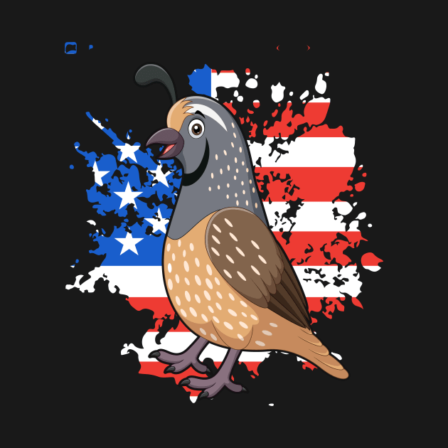 Quail American Flag Quail America by Lakeside Quail