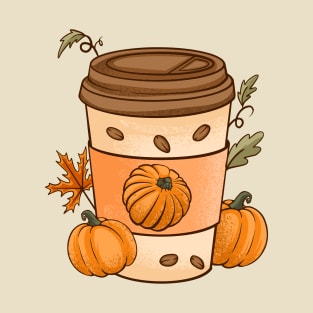 Fall coffee, Pumpkin Spice latte- Chill Fall Season Coffee, Thanksgiving Halloween Matching Gift T-Shirt