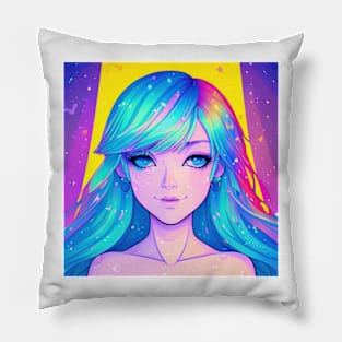 Beautiful young woman girl Pillow