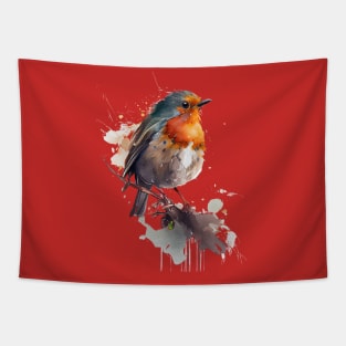 Robin Bird Watercolor 7.0 T-Shirt Tapestry