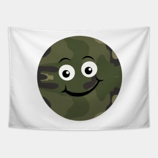 Emoji Green camouflage Tapestry