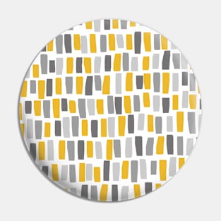 Grey and Mustard Yellow Lines and Stripes Pin