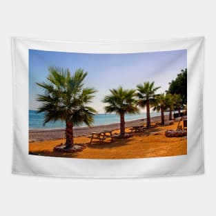 Palm trees Torrox Costa Del Sol Andalusia Costa Spain Tapestry