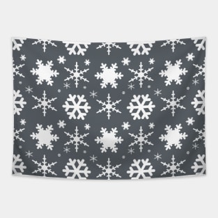 Snowflakes Gray Tapestry