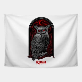 The Moon Owl Rush Tapestry