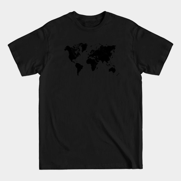 Discover world map black #map #worldmap - World Map Black - T-Shirt