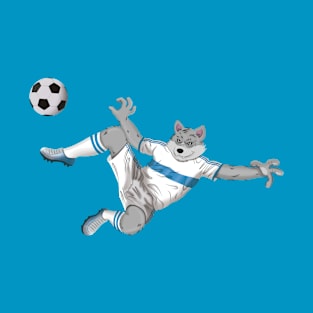 LightBlue/White Futbol/Soccer T-Shirt