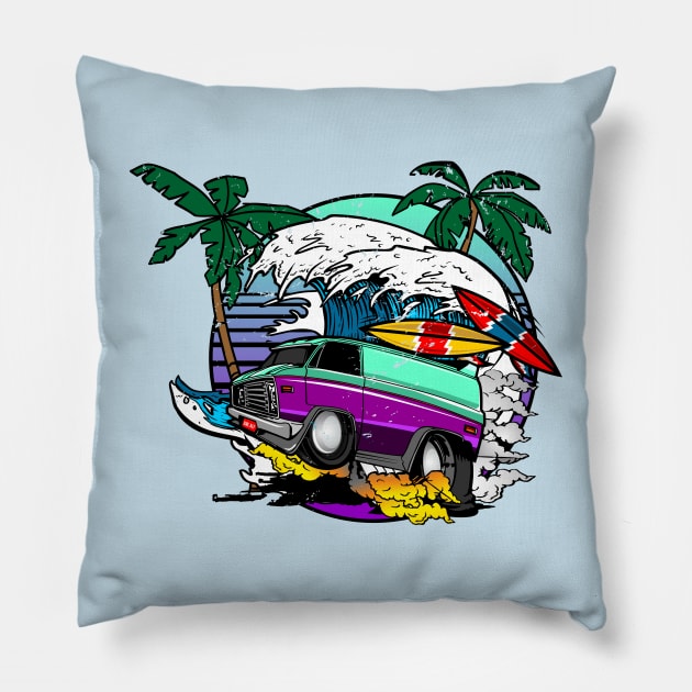 van surf Pillow by small alley co