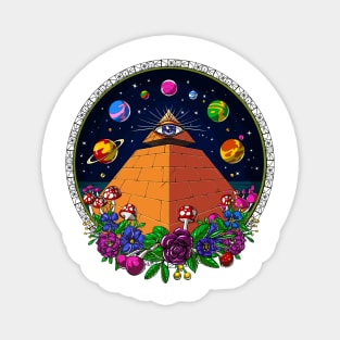Psychedelic Egyptian Pyramids Magnet