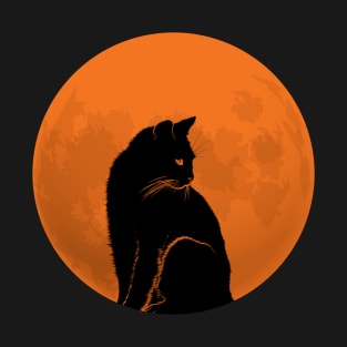 Black Cat and Full Moon T-Shirt