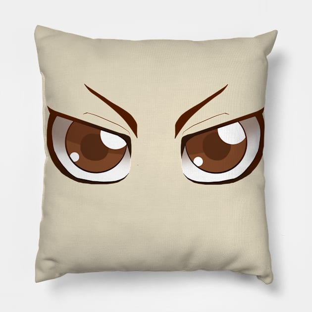 Anime Eyes Brown Pillow by Miss_Akane