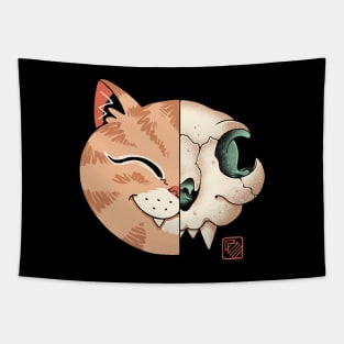 Cat Skull Vertical Tapestry