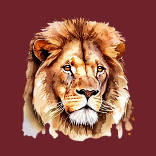 Lion Art, Watercolor Painting T-Shirt