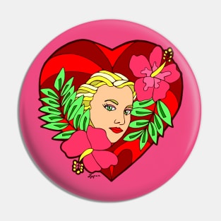 Hibiscus Heart and Pretty Girl Pin