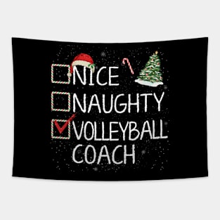 Nice Naughty Volleyball Coach Christmas Santa Claus Pajama Xmas Tapestry