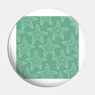 starfish aloha hawaii pattern light green mint and white Pin