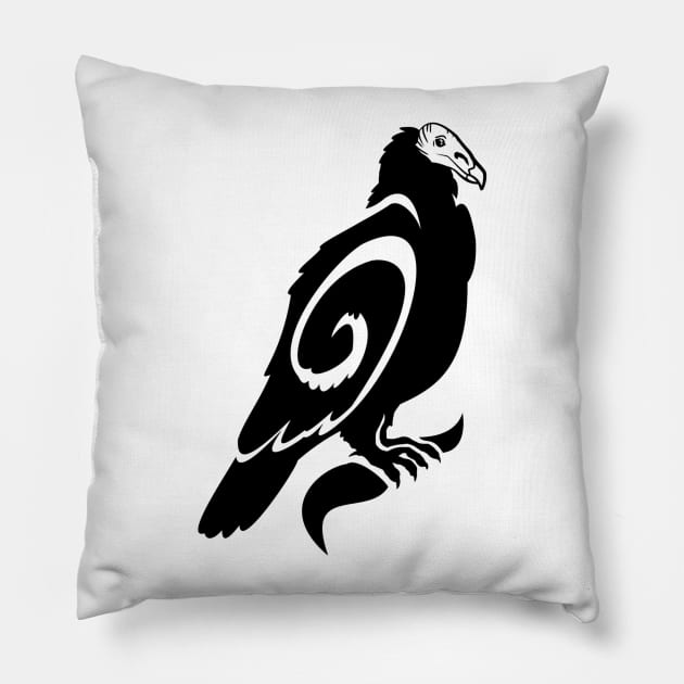 Tribal Vulture Pillow by Stormslegacy