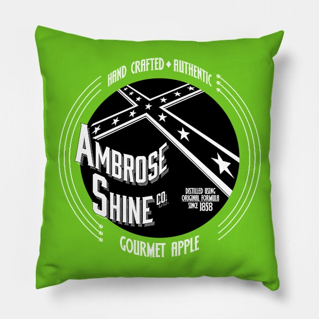 Ambrose Shine Co (black) Pillow by BtnkDRMS