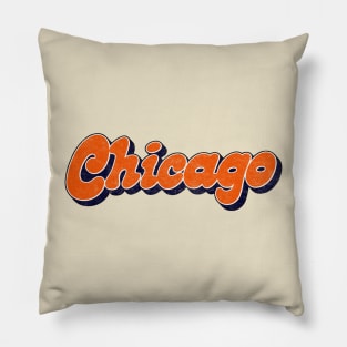 Chicago Bears  // Retro Colors Faded Style Design Pillow