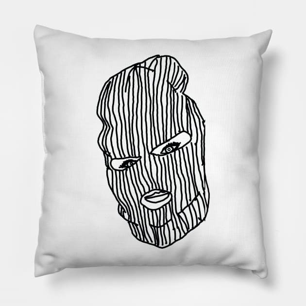 Ski Mask Stripes Pillow by ghettoblaster28