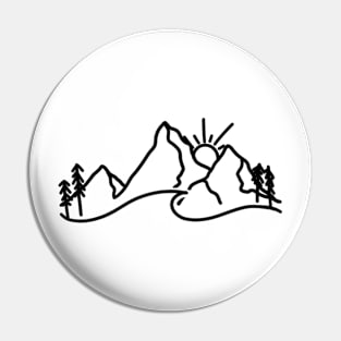 Mountain Sun Wave Pin