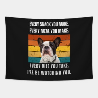 Every snack you make. French bulldog retro design Tapestry