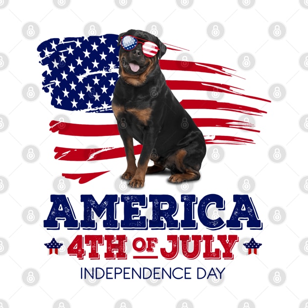 Rottweiler Flag USA - America 4th Of July Independence Day by bunnierosoff21835